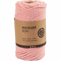 Macrame touw 4mm roze  55 meter