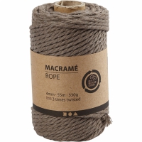 Macrame touw 4mm licht grijs 55 meter