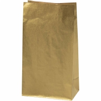 Kraft zakken met blokbodem goud 27x15cm |100 stuks