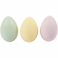 Doos met plastic gekleurde eieren pastels 6cm - set 12 stuks