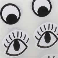 Sticker ogen zwart / wit rol 2000 stuks