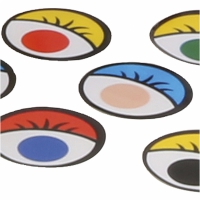Sticker ogen diverse kleuren rol 2000 stuks