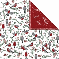 Grote scrap knipvellen kerst vogels - 5 vellen 30x30cm