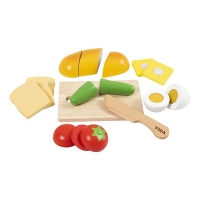 Houten kinder keuken speelgoed snijdbaar ontbijt - 1 set