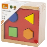 VIGA Houten Vormensorteerder – Educatief Speelgoed voor Peuters (13x13x8 cm)