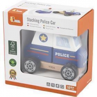 Houten politiewagen speelgoed 13x10x8 cm