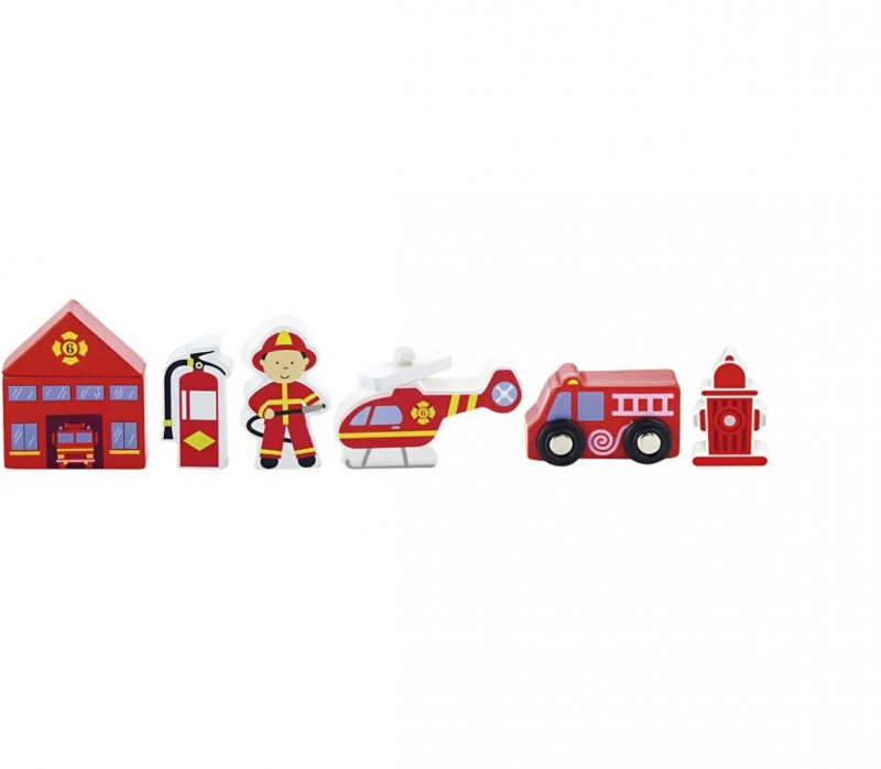 Kinderspeelgoed brandweerkazerne 6 stuks