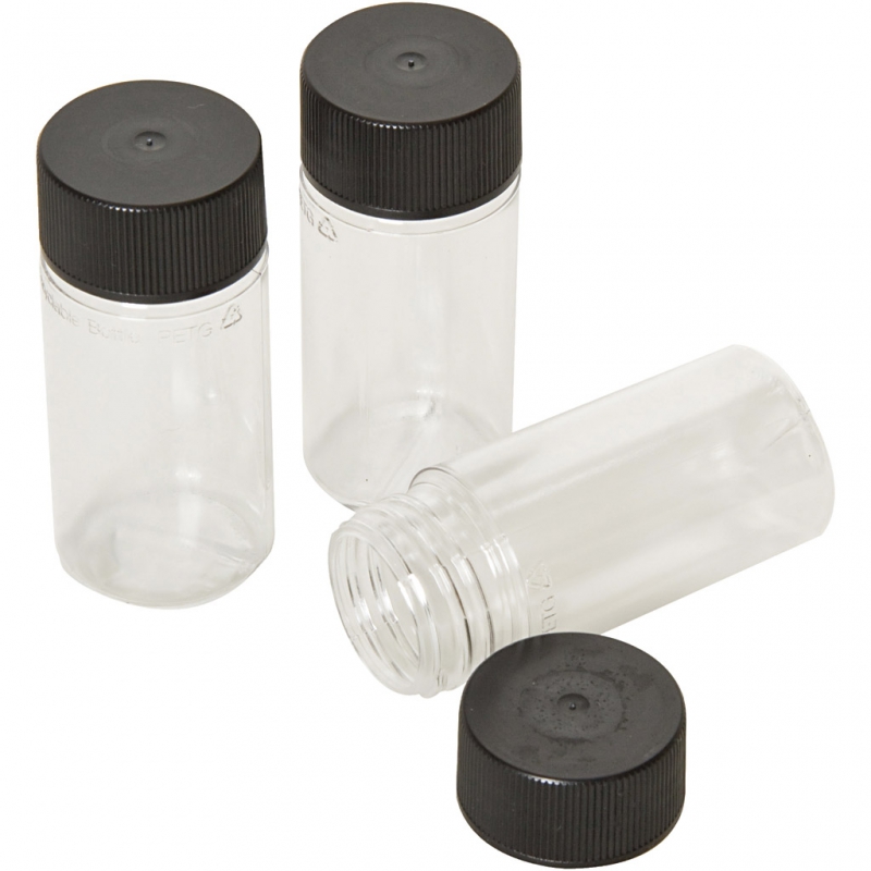 Plastic flesjes potjes 50ml 8,5x3,5cm - 10 stuks
