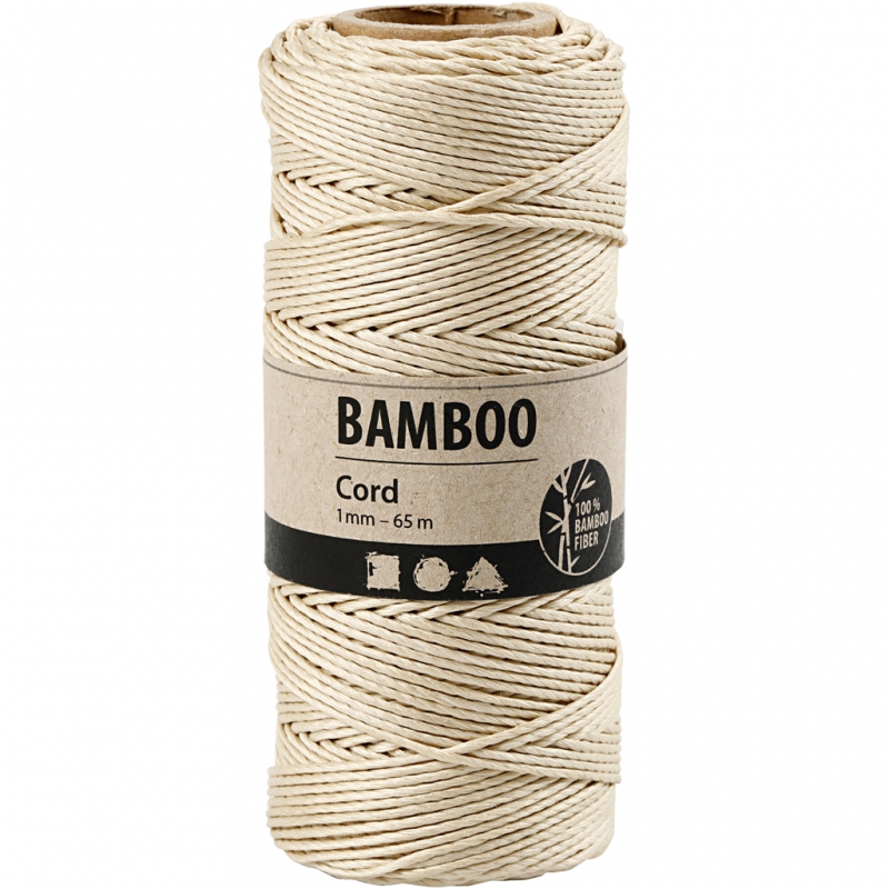 Rol touw Bamboe koord 1mm off- white 65 meter