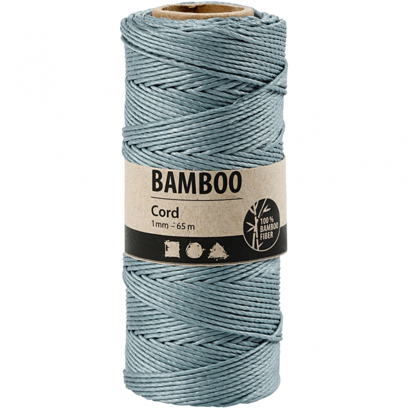 Rol touw Bamboe koord 1mm Turquoise 65 meter