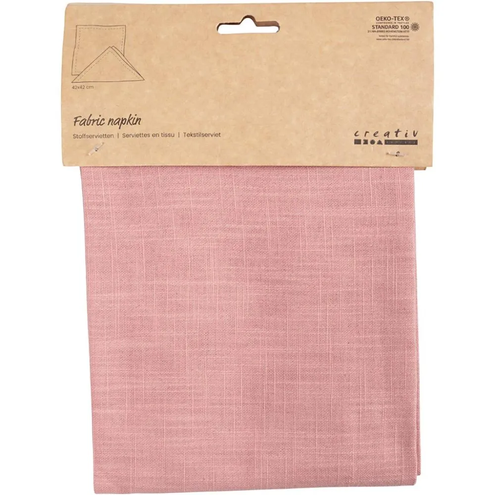 Stoffen servetten uni kleur roze 42x42cm - 2 stuks
