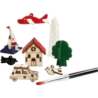 Houten uitdruk figuren zomer 15,5x17cm
