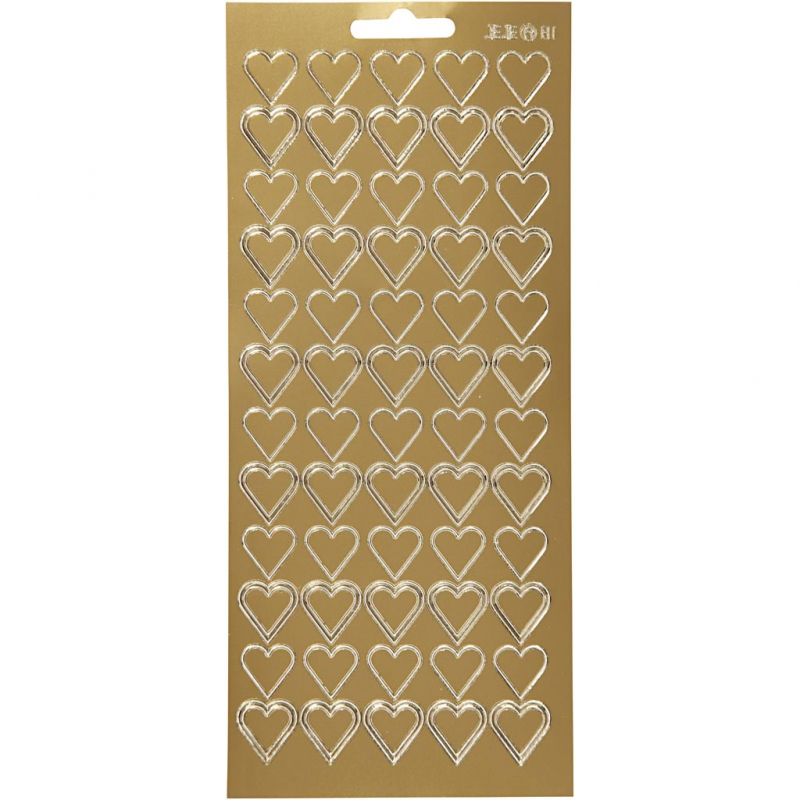 Stickers harten goud 10x23cm 1 vel