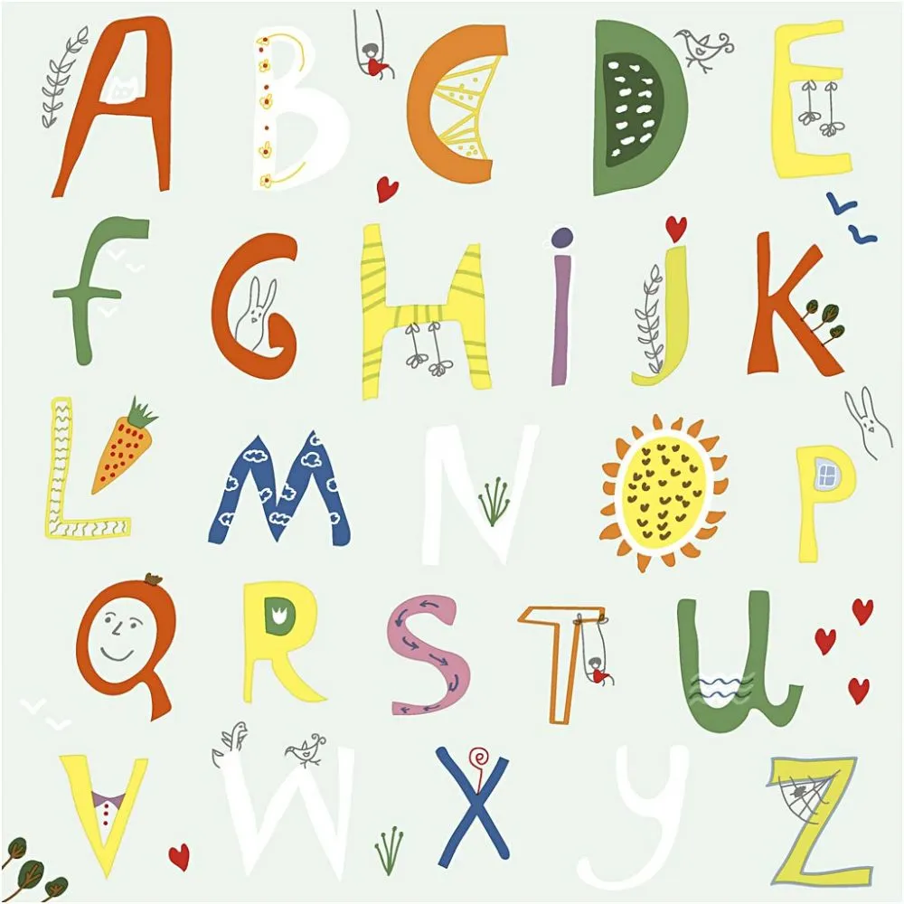 Servetten alfabet letters 33x33cm - 20 stuks