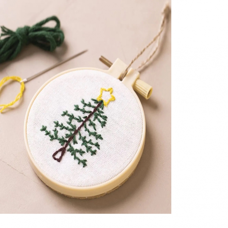 DIY pakketje Kersthanger borduren kerstboom - 1 set
