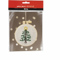 DIY pakketje Kersthanger borduren kerstboom - 1 set