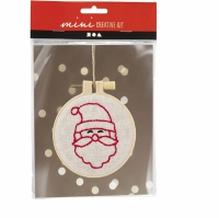 DIY pakketje Kersthanger borduren Kerstman - 1 set