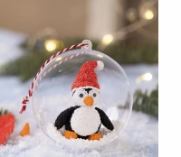 Knutselpakketje kunststof kerstbal klei Pinguïn  - 1 set