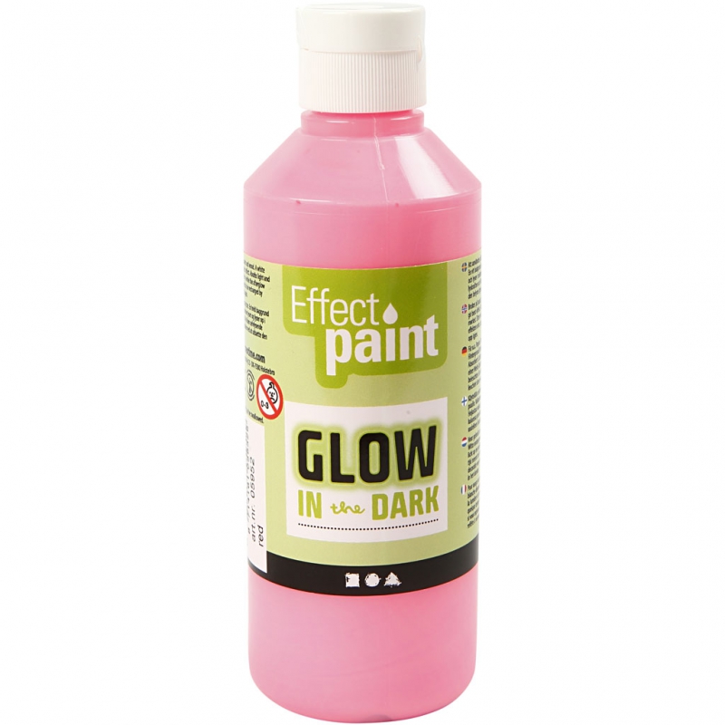 Glow in the Dark Verf roze - 250 ml