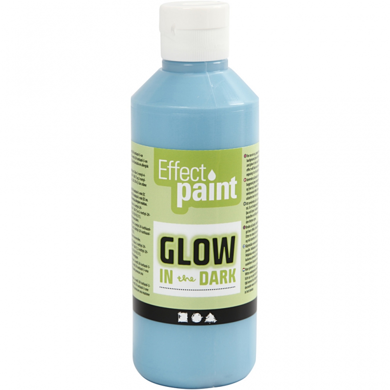 Glow in the Dark Verf blauw - 250 ml