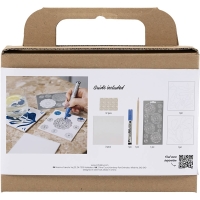 Hobbyset Porseleinen Onderzetters Blauw 3 stuks