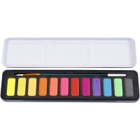 Aquarelset 12 Pastelkleuren – Metalen Doos & Penseel | Creatief Schilderen