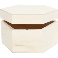 Houten Hexagonale Doos 12x7 cm – Magnetische Sluiting