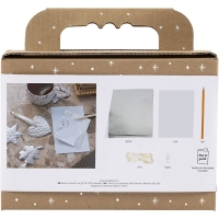 Hobbyset Kerstdecoratie van zilver reli&euml;ffolie &ndash; 8 stuks