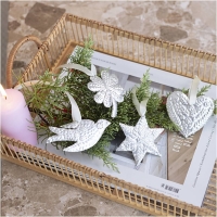 Hobbyset Kerstdecoratie van zilver reli&euml;ffolie &ndash; 8 stuks