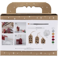 Mini Hobbyset Decoratie Huizen Kerstverf – 5 Huisjes
