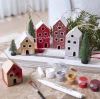 Mini Hobbyset Decoratie Huizen Kerstverf – 5 Huisjes