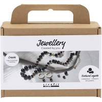 Sieradenset – Halsketting & Oorbellen (zwart & wit)