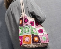 DIY pakket kleurrijke crochet retro tas haken 36x38cm