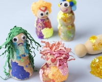 Houten lijfjes – 90 stuks (H: 5-8 cm)