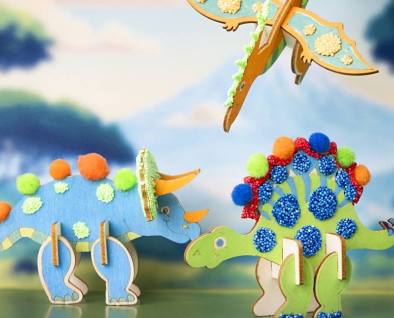 Knutselset Dinosaurus 3 stuks