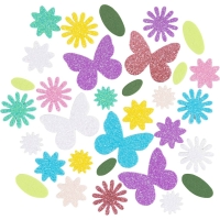 Foam stickers 120 stuks &ndash; vlinder, bloem & blad