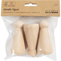 Houten figuren kegelvormig 8 cm – 3 stuks
