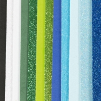Foam vellen 14×25 cm set 12 stuks 2 mm blauw-groen
