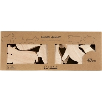 Houten Dieren 10 stuks Boerderij H: 4.5–8.7 cm