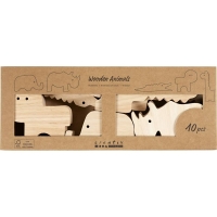 Houten dieren safari 10 stuks