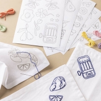 Bedrukte borduurvellen A5 wateroplosbaar 6 designs