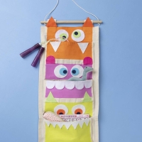 Wand- & Kast opberger canvas 3 vaks 75 x 30 cm