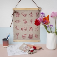 Katoen borduurgaren paars tinten 1mm - 6x8 meter