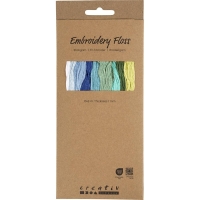 Katoen borduurgaren groen kleuren 1mm - 10x8 meter