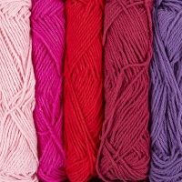 Bolletjes haak katoen paars roze mix 5 x 50 meter