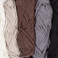 Bolletjes haak katoen natuur kleuren 5 x 50 meter