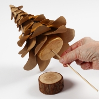 Houten standaard decoratie 25cm 2 stuks