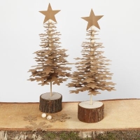 Houten standaard decoratie 25cm 2 stuks