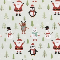 Kerst cadeaupapier kerstdieren toonbankrol 50cm -  100 meter