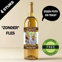 Wijnfles etiketten met eigen foto & tekst